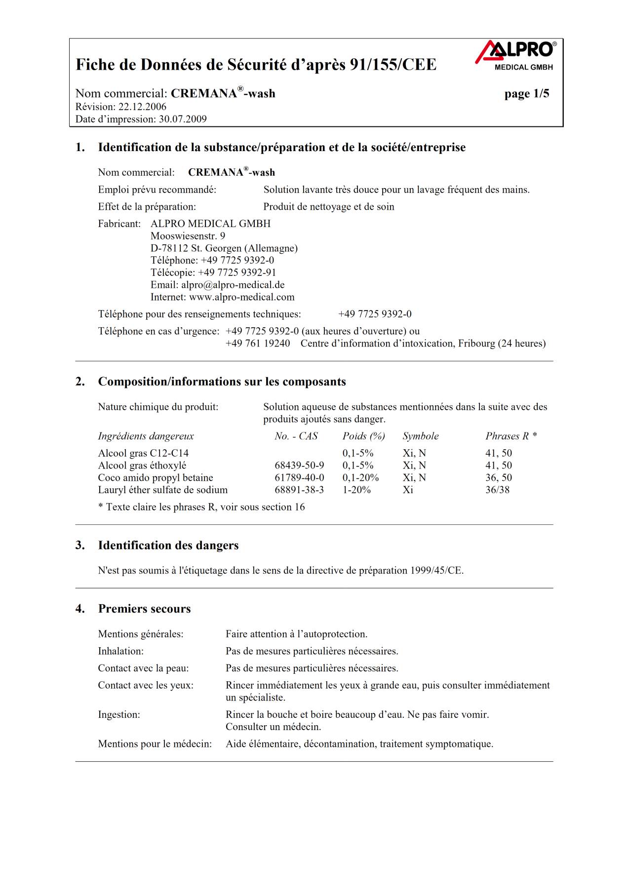 Fiche De Données De Sécurité 